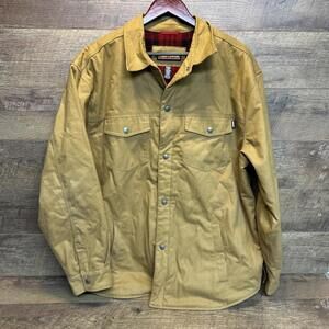 Craftsman Mens XL Duck Canvas Quilted Fleece Lined Chore Jacket Brown Workwear